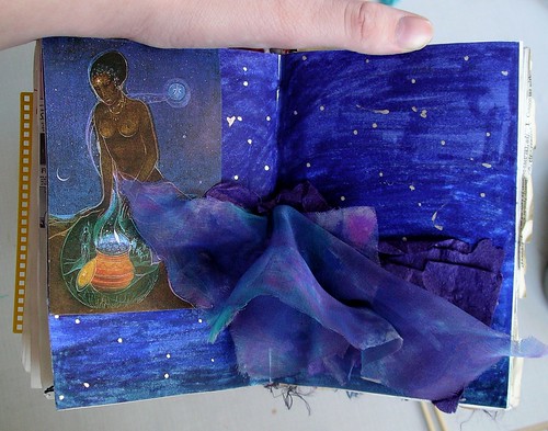 Art journal page - into the night