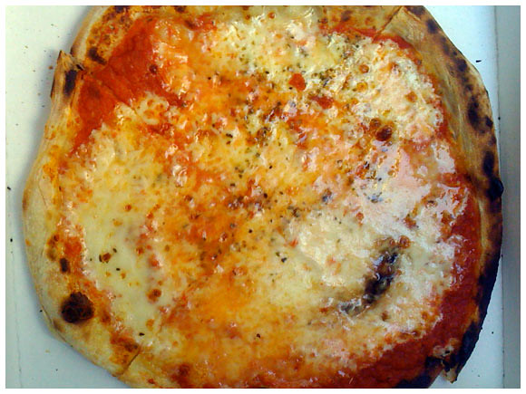 a margherita pizza from Camilo's Place, Geneva
