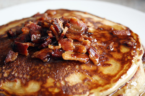 bacon + syrup topping.