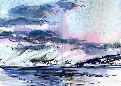 Norway: sketches from moving boat