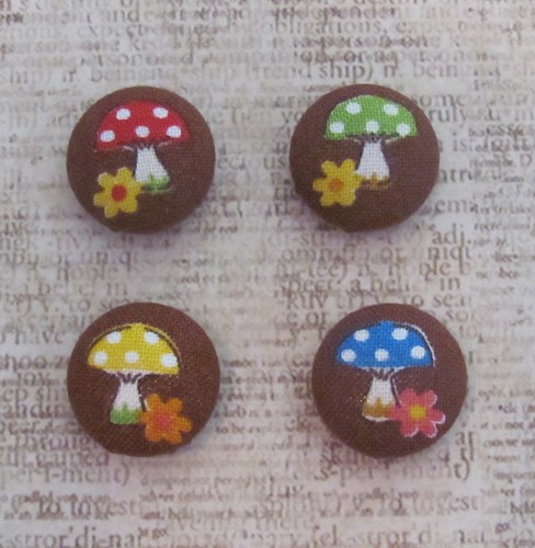Mushroom fabric covered button MAGNETS - available