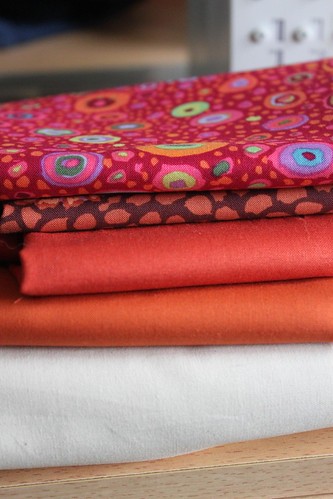 Fabric selections for two Kaffe Fassett quilts