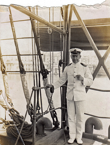 Royal navy officer on an unidentified ship