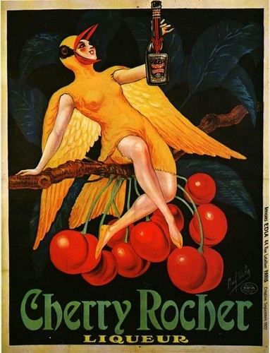 old posterad for Cherry Rocher liquor by aprilmo