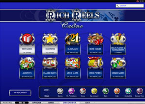 Rich Reels Casino Lobby