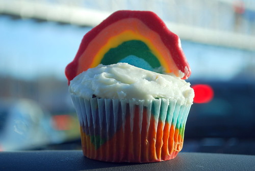 DOuble Rainbow Cupcake