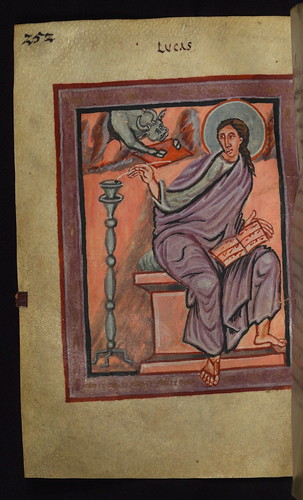 Illuminated Manuscript, Gospels of Freising, Evangelist Portrait of Luke, Walters Art Museum Ms. W.4, fol. 126v by Walters Art Museum Illuminated Manuscripts