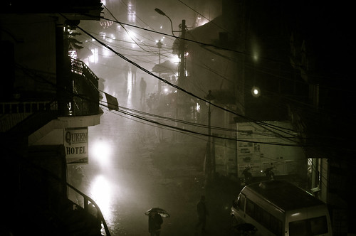 Foggy street at night in Sapa Vietnam Foggy night Posted 14 months ago