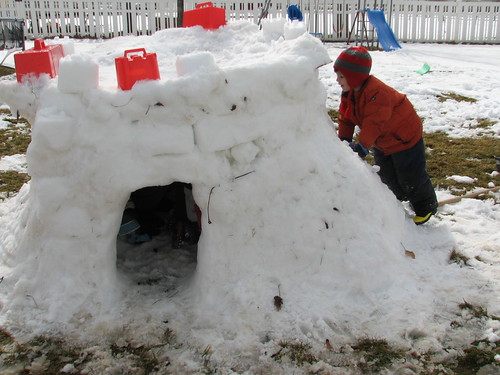 Presidents Day snow fort