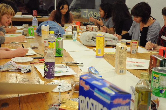 Adult Watercolour class at Harvest