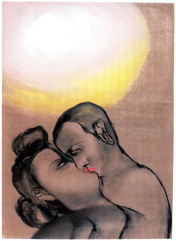 Francesco Clemente Kiss, 1983Pastel on paper66 x 48cm