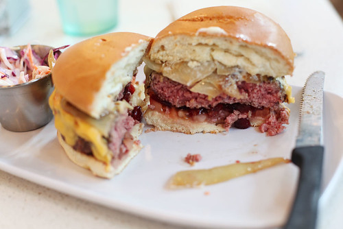 Burger with onion & cranberries