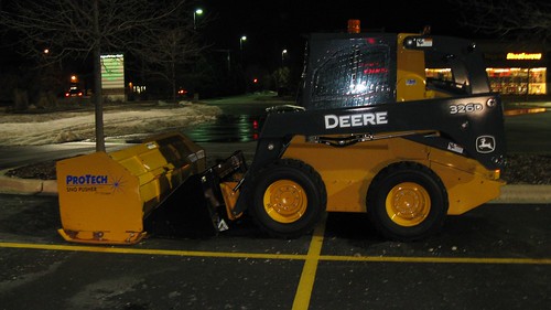 Small John Deere front end loader. Glenview Illinois USA. Tuesday night, March 8th, 2011. by Eddie from Chicago