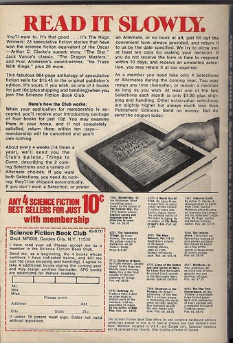Back Cover of Asimov's SF Magazine 1977