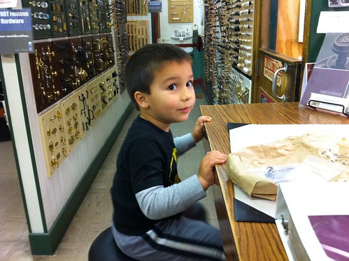 Finn at the hardware store