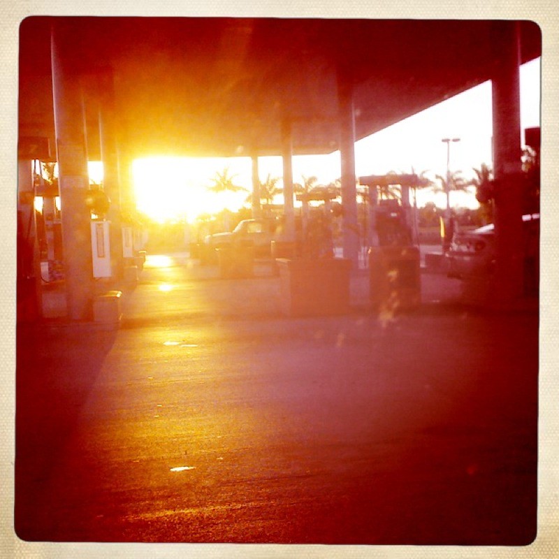 Sunset at the Gas Station, not the Beach