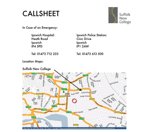 Callsheet LIGHTS Studio2