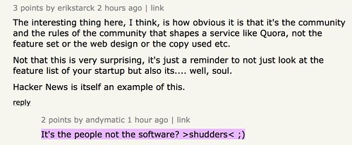 It's the people not the software? >shudders< ;)