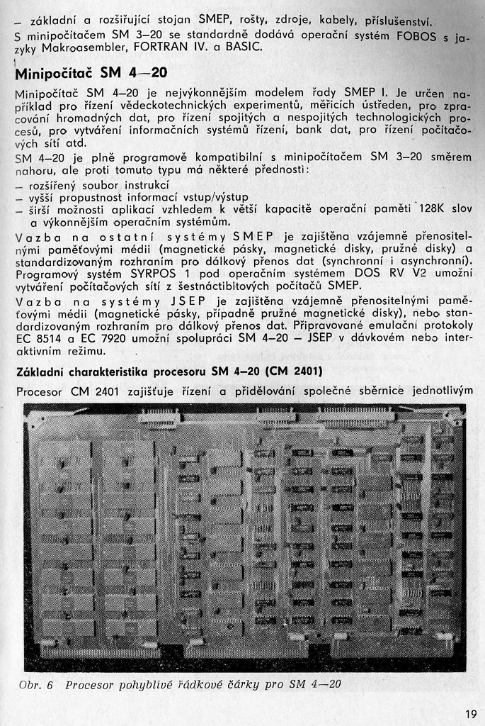 Strana 19 -- Minipočítač SM 4-20 / Základní charakteristika procesoru SM 4-20 (CM2401)