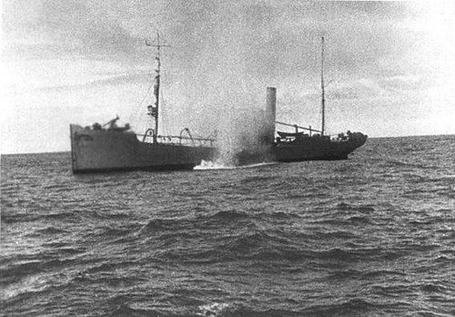 Augosto de Castilho, foto tirada do U-139, afundamento do navio