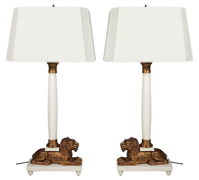 Lion column lamps 1960s $5500