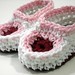 Crochet Baby Moccasins Infant Booties in White, Burgundy and Soft Pink Handmade