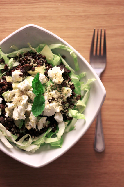 176 Avocado, Goat Cheese and Black Lentils