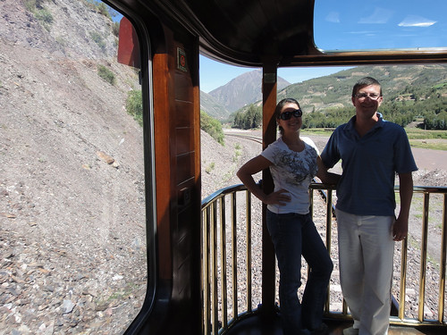 Wendy and Dusty in the Viewing Car on Peru Rail's Andean Explorer