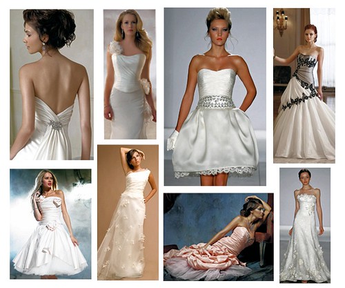 Wedding gowns can be traditional white or choose a pink bridal gown for 