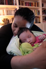 Leïla and Lilly-Rose. Lilly-Rose is 3 weeks old in this photo.