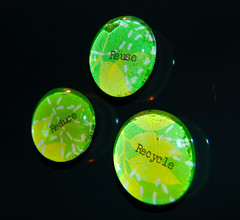 Going Green Glass Marble Magnets