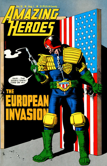 Amazing Heroes 52 1984 Judge Dredd British Invasion cover by Brian Bolland