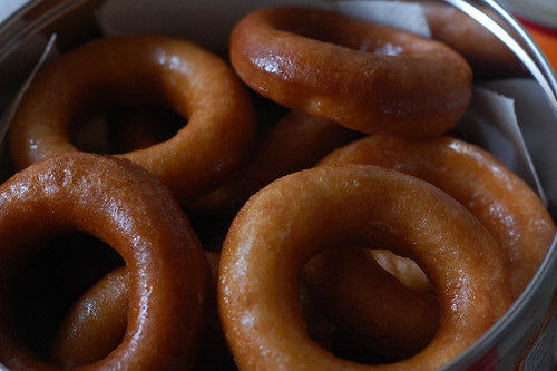 Homemade glazed doughnuts