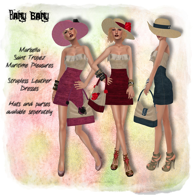 Bang Bang - Maritime strapless leather dresses