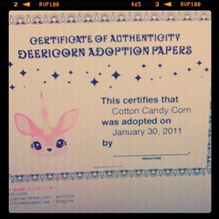 Deericorn adoption papers~ haha ;)