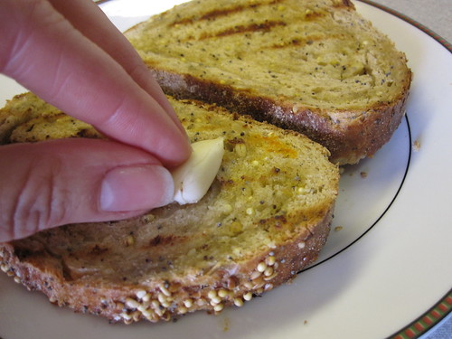 Garlic-rubbed bread