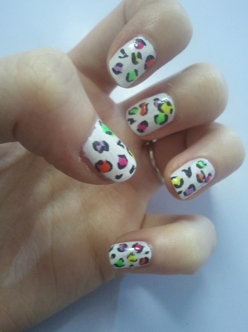 Multi colored leopard nails!