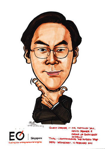 Caricature of Matthias Yao for EO Singapore