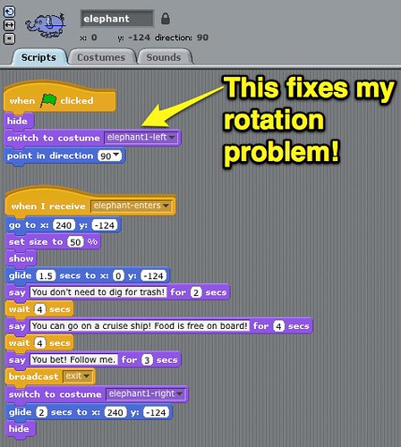 Fixing Rotation Problem in Scratch