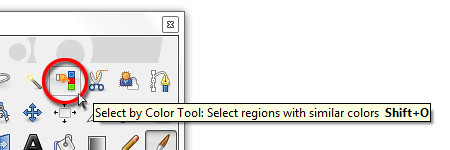 Select by Color Tool in the GIMP Toolbox