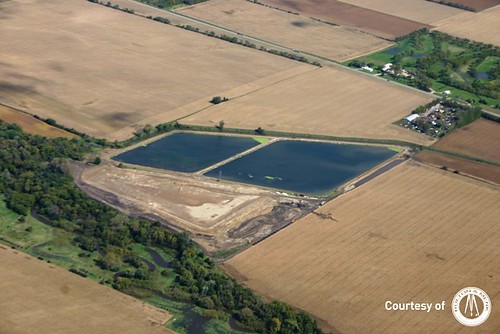 One of the recently completed sewage treatment ponds in Elmore, funded through USDA and the Recovery Act. Photo courtesy of the City of Elmore.