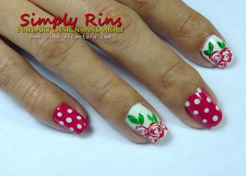 Valentine's Nail Art Bed of Roses 03