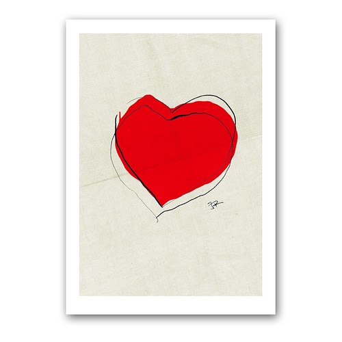 Heart for JAPAN - The Red Cross, Support earthquake disaster relief efforts, print, heartillustration