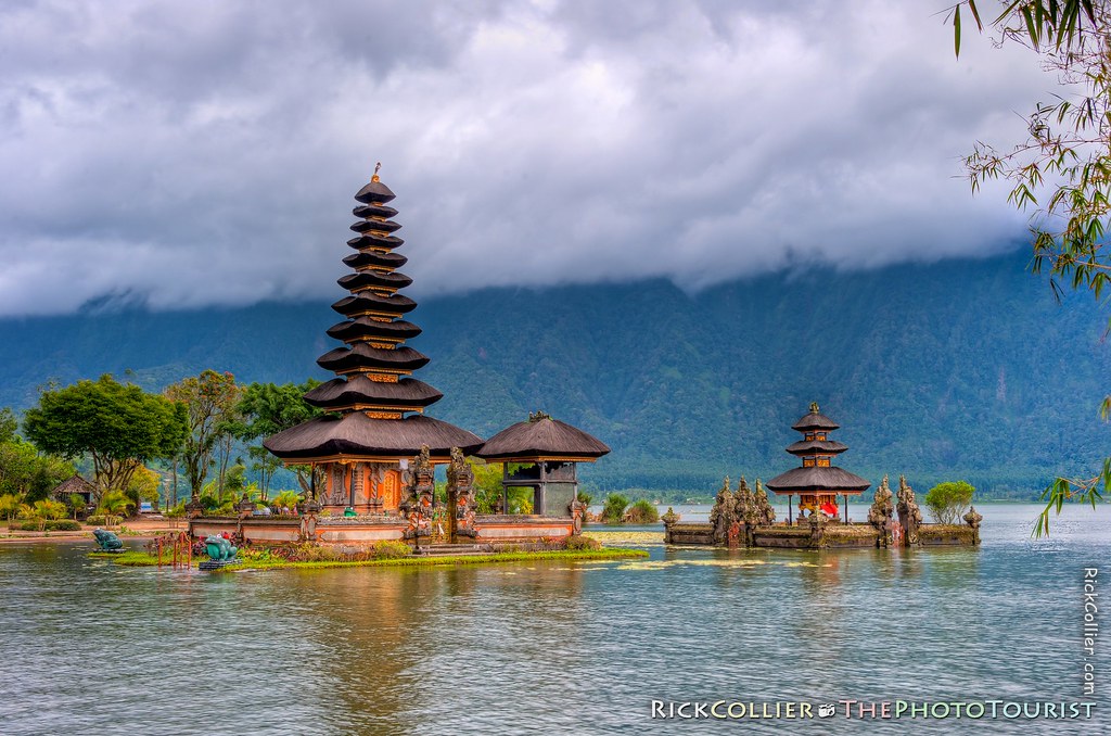 The shrines in Lake Bratan, at the Temple of Ulun Danu at Candikuning, Bali, Indonesia
