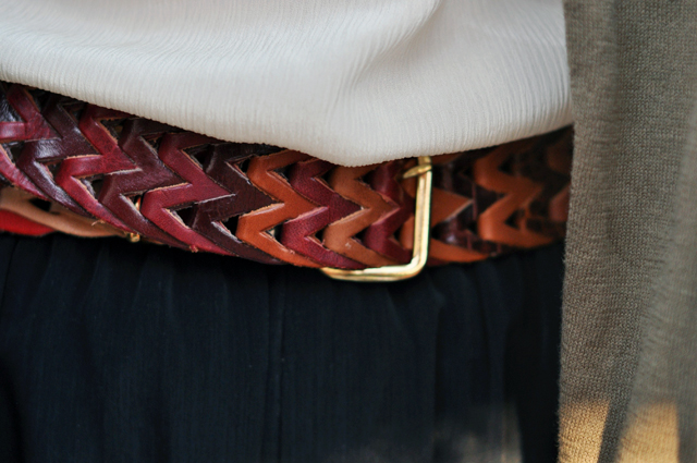 vintage multi color leather belt, vintage braided belt, leather belt, DSC_0341