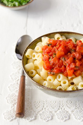 Pasta con Zucca e Pomodoro-Pasta with Pumpkin and Tomato Sauce