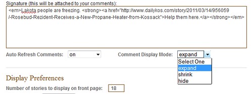 comment display mode