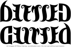 "Blessed" & "Cursed" Mirrored Ambigram