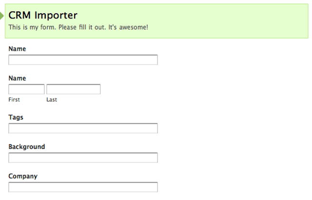 Wufoo CRM Importer Form