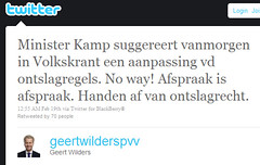 Wilders wil geen aanpassing ontslagrecht